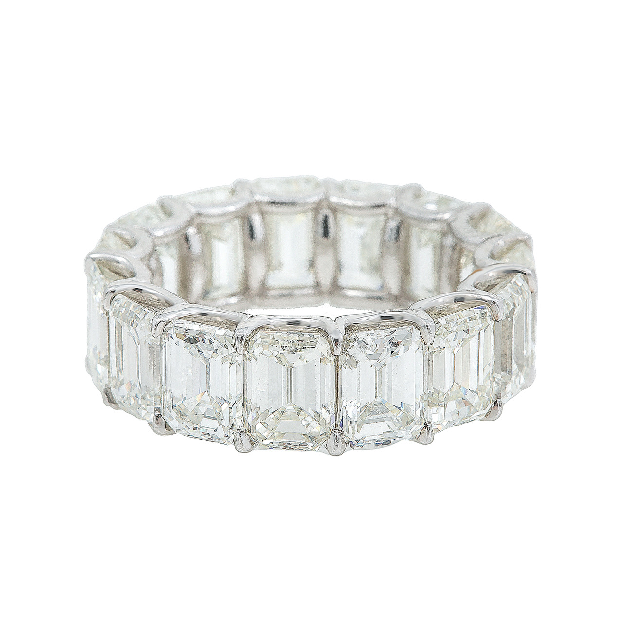 Modern Five Stone Baguette Cut Platinum Eternity Ring, 0.98ct