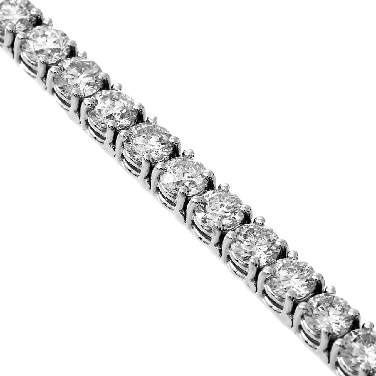 Diamond Tennis Bracelet (15.36 ct Diamonds) in White Gold – Beauvince