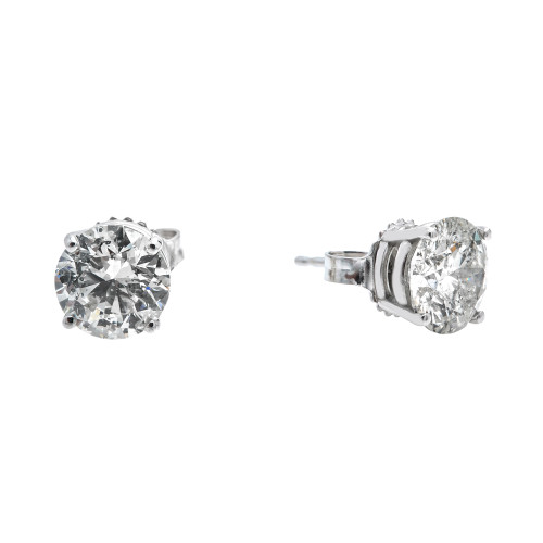 18K WHITE GOLD DIAMOND STUDS 3.00 CARATS - Eliantte & Co