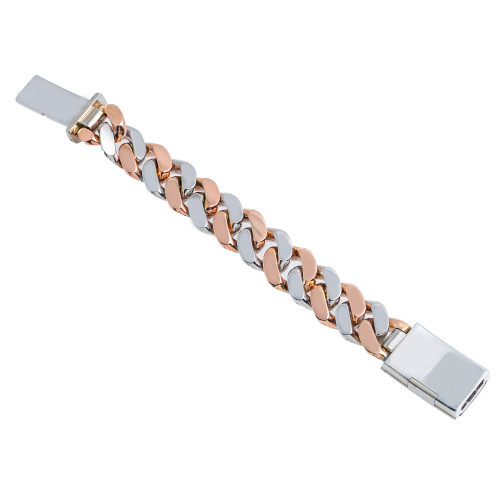 14K Rose Gold Diamond Cuban Link Bracelet 24.8CT - Eliantte & Co