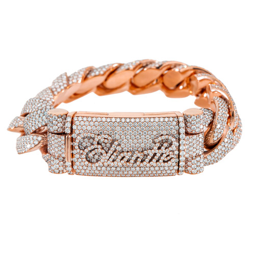 Rose gold cuban on sale bracelet