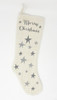 Merry Christmas Stars Chenille stocking 17"