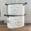 Set/2 Bee Baskets Distressed White