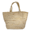 Striped Jute & Cotton Tote, Ivory