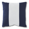 18 Inch Square Cotton Navy Blue Pillow w/Thick White Stripe (12)
