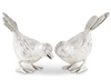 Set of 2 Antiqued Silver Song Birds (18)