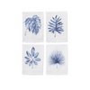 Assorted Blue Tropical Leaves Handpainted Cotton Guest Towels (4 Styles (96)