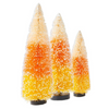 Set of 3 Candy Corn Bottle Brush Trees (12)