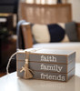 Faith Family Friends Wooden Book Stack