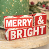 3/Set, Plaid Merry & Bright Wooden Blocks