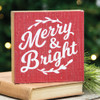 Merry Bright Rustic Wood Box Sign