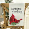 Season's Greetings Cardinal Dish Towel