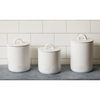 Set/3 White Cottage Ceramic Canisters
