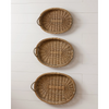 Set/3 Willow Baskets with Beaded Handles, Oval