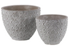 CEMENT RND POT CIRCLE DESIGN SET OF 2