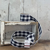 Woven Black And White Buffalo Plaid Wired Ribbon