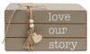 Love Our Story Wooden Book Stack