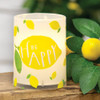 Be Happy Lemon Timer Pillar 3" x 4"