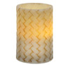 Basketweave Pillar Candle, 4 inch