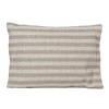 Recycled Woven Cotton Lumbar Pillow, Striped - Beige