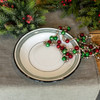 9.5" GREY STRIPE ENAMELWARE PLATES