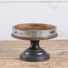 8.5" WOOD COMPOTE W/ METAL BAND