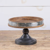 10.25" WOOD COMPOTE W/ METAL BAND