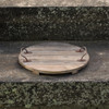 17.5" ROUND WOOD SERVING TRAY WITH HANDLES