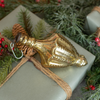 Set/6 6.5" GOLD UMBRELLA FINIAL KUGEL ORNAMENT