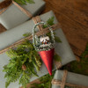 RED CONE W/ CABIN ORNAMENT