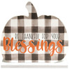 Be Thankful For Your Blessings Buffalo Check Pumpkin On Base