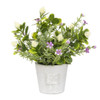 Assorted White & Pink Flowers In Light Gray Pot