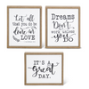 Assorted Wood Framed Emamel Inspirational Signs  (3 Styles)