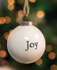 Joy White Ceramic Ornament