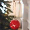 Red Ceramic Ornament "Joy"