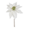 9 Inch White Poinsettia Pick
