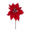 9 Inch Red Poinsettia Pick