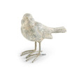 4 Inch Distressed Gray Resin Bird w/Metal Legs