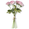 17 Inch Pink Real Touch Full Bloom Rose Stem w/Foliage Bundle (6 Stems)