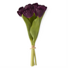 13 Inch Dark Purple Real Touch Tulip Bundle (6 Stem)