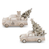 Assorted 6 Inch Glittered Resin LED Tan Trucks w/Trees (EACH)