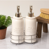 White Cottage Ceramic Hand and Dish Soap Set