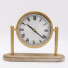 11x9 Gold Table Clock/Wood Base
