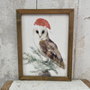 Santa Hat Owl Framed Canvas Print