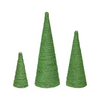 Sm. Green Jute Cone Trees, Set of 3