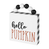 Pumpkin BW Box Sign w/ Beads