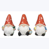 Resin Red Mushroom Gnomes 3 Asst