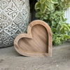 Wood Wash Heart Tray