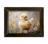 HMK577L SPRING CHICK WITH FLOWERS 12X16 LATH