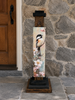 HMK376P Bird Pink Flowers Porch Sign